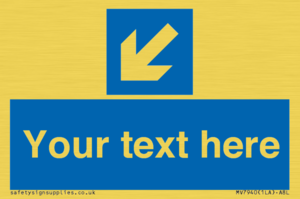 Custom Mandatory directional sign, blue arrow down and left